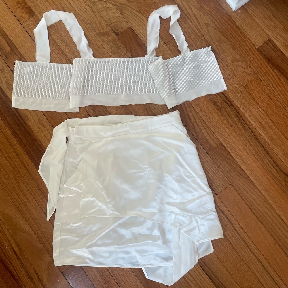 Nonchalant capri sequin top and Kayla mini skirt set